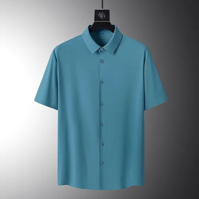 Solid Color Short Sleeved Shirt Loose