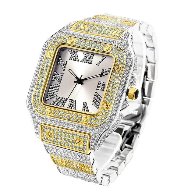 Iced Out Rhinestone Quartz Watch