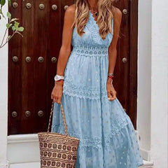 فستان شيفون منقط