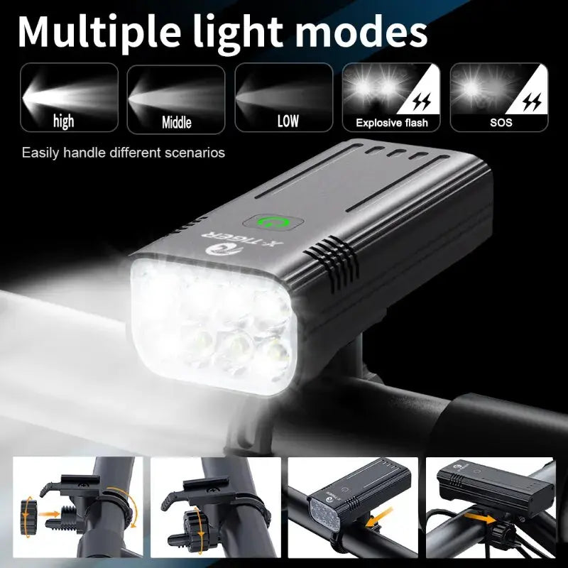 Powerful USB Rechargeable Bike Light Set