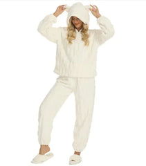 Square Heart Velvet Hooded w/Ears Home Wear