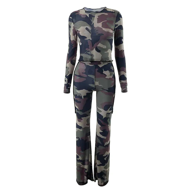 Now You See Me Mesh Camouflage Pant Set