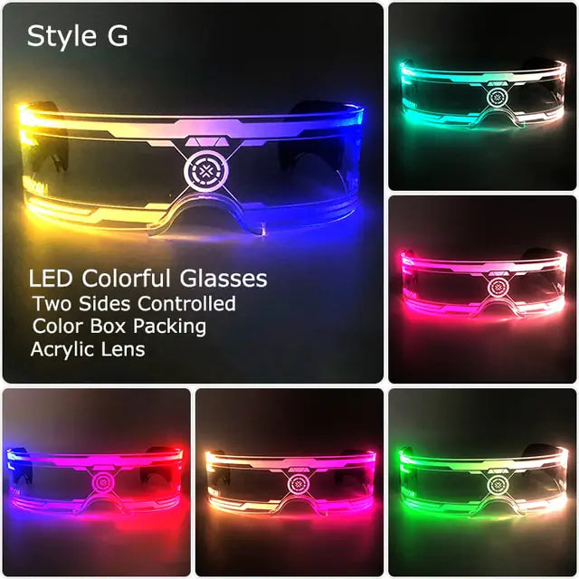 Colorful LED Luminous Glowing Neon Glasses