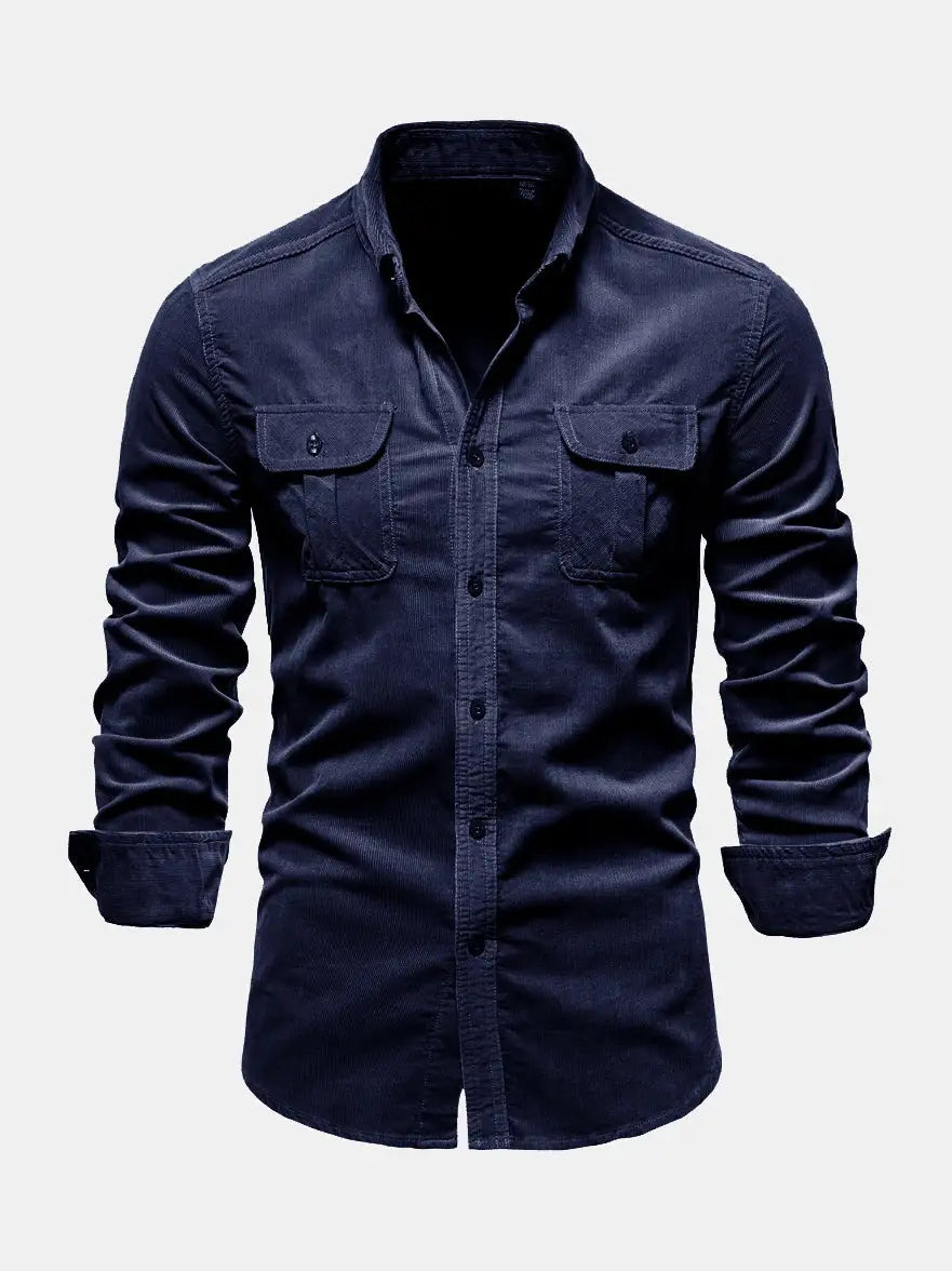 Button Up Corduroy Long Sleeve Shirt