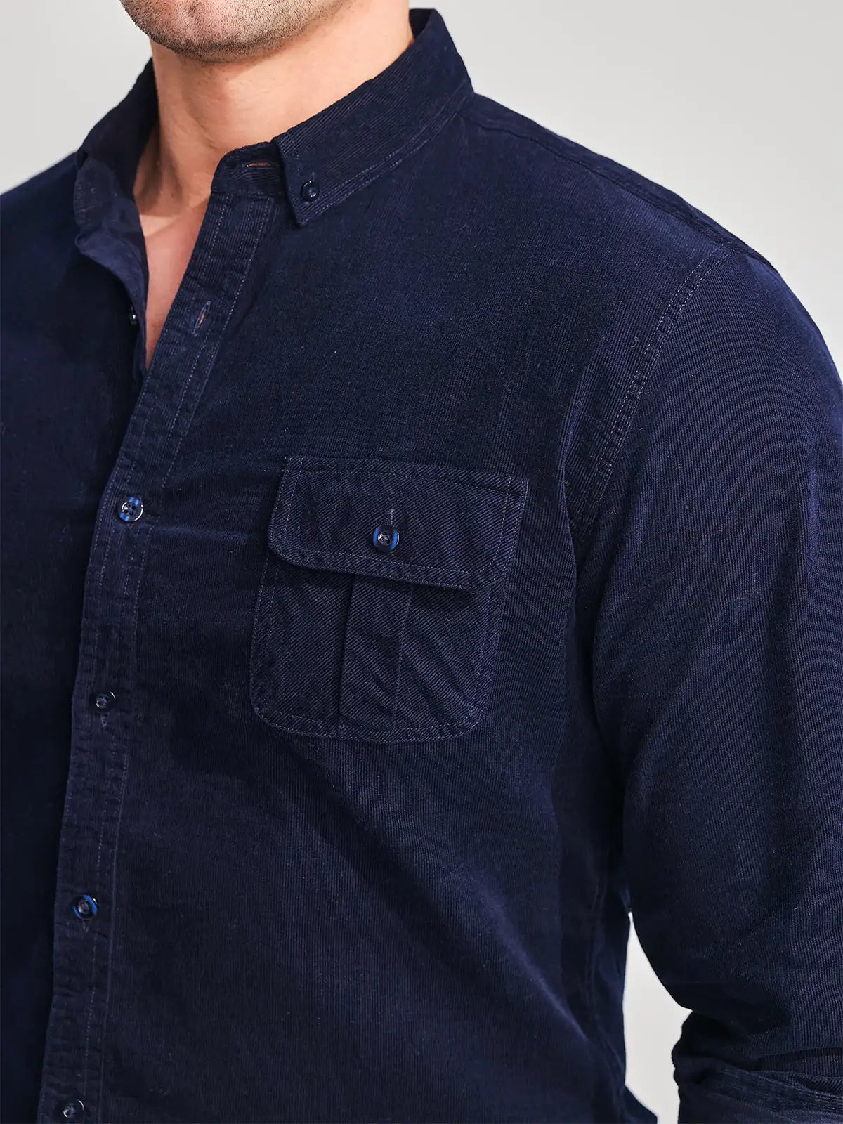 Button Up Corduroy Long Sleeve Shirt