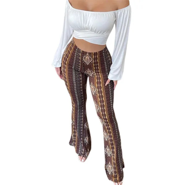 سراويل Frauen Boho المضيئة العرقية القبلية