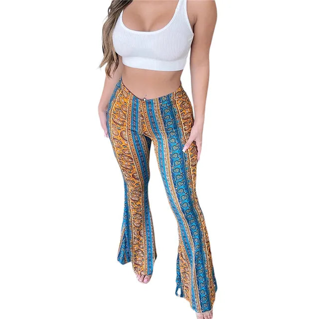 سراويل Frauen Boho المضيئة العرقية القبلية