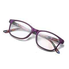 Fashion Women Reading Glasses Flower Print Resin Read Eyeglasses Magnifying Presbyopic Eyewear +1.0~+4.0