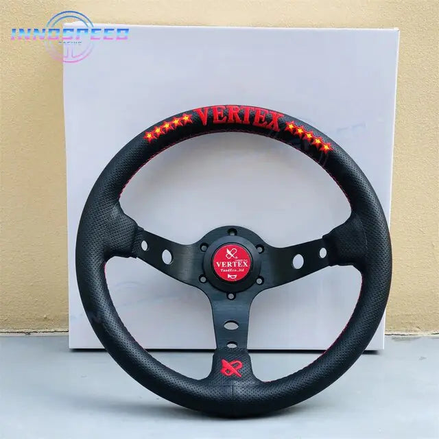 عجلة قيادة رياضية معدلة من الجلد من Universal Racing مقاس 13 بوصة من Vertex