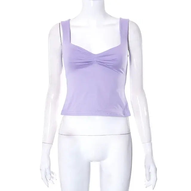 بلوزة صيفية قصيرة بقصّة Slim Fit Y2K