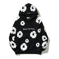 Foam Kapok Print Letter Embroidery Hoodie Set