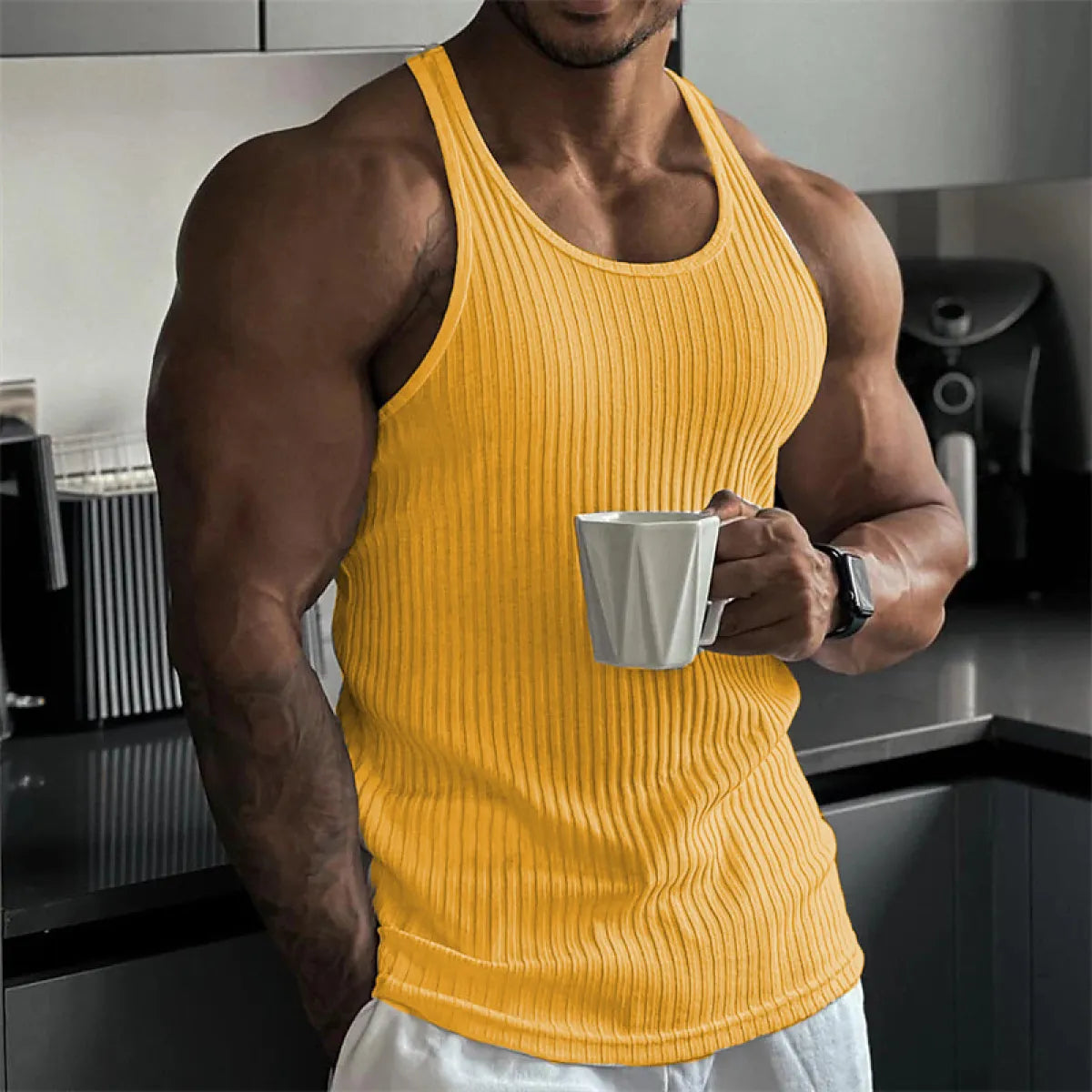 Vertical Stripe Sleeveless Sportswear