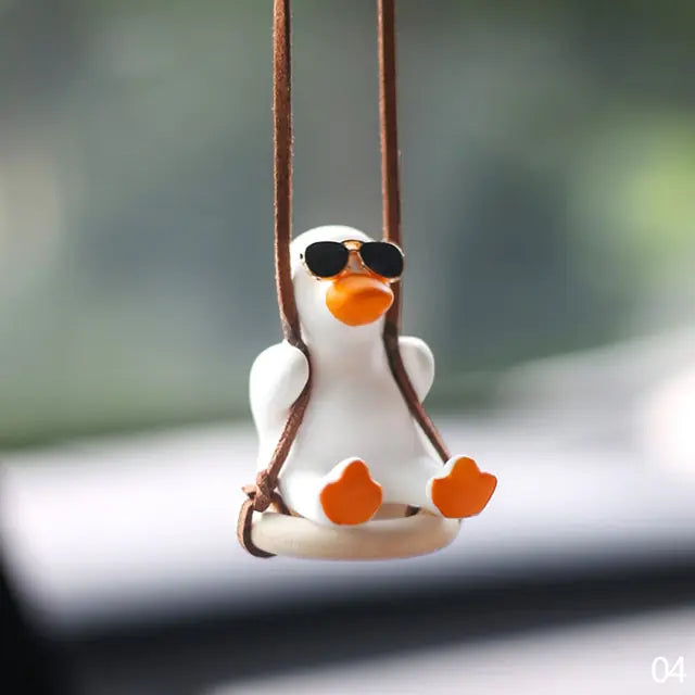 Cool Knit Cap Duck Car Pendant