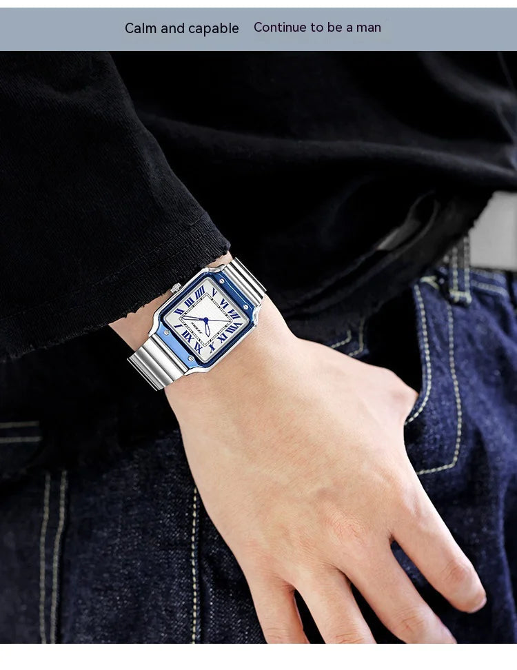 Roman Numeral Steel Watch