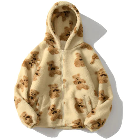 Hooded Sweatshirts Hip Hop Bear Print