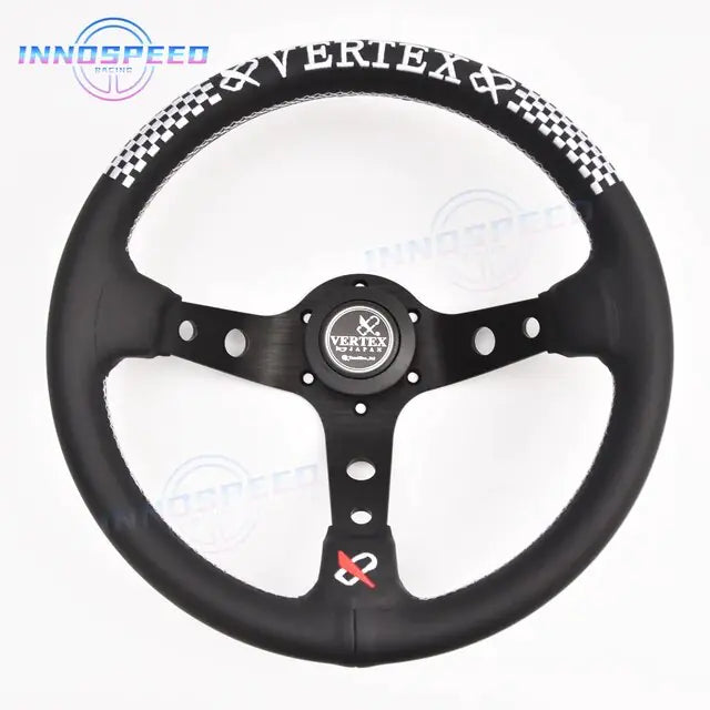 عجلة قيادة رياضية معدلة من الجلد من Universal Racing مقاس 13 بوصة من Vertex