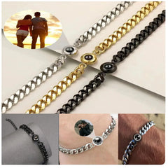 Titanium Steel  Bracelet With Picture Cuban