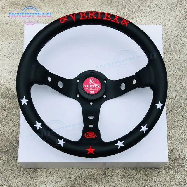 عجلة قيادة رياضية معدلة من الجلد من Universal Racing مقاس 13 بوصة من Vertex