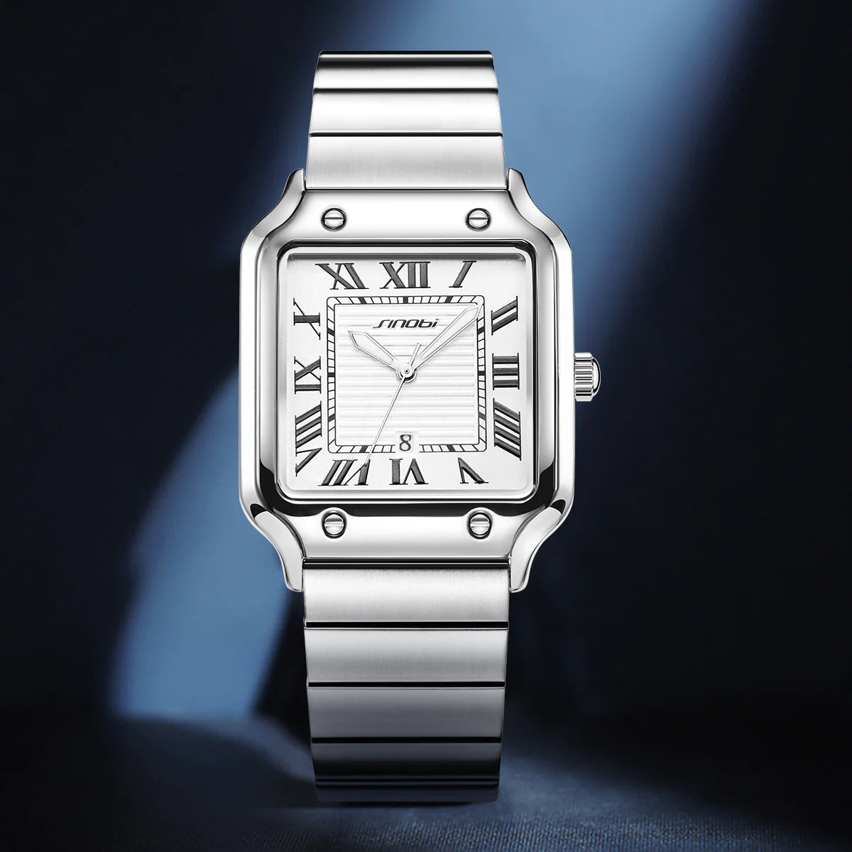 Roman Numeral Steel Watch