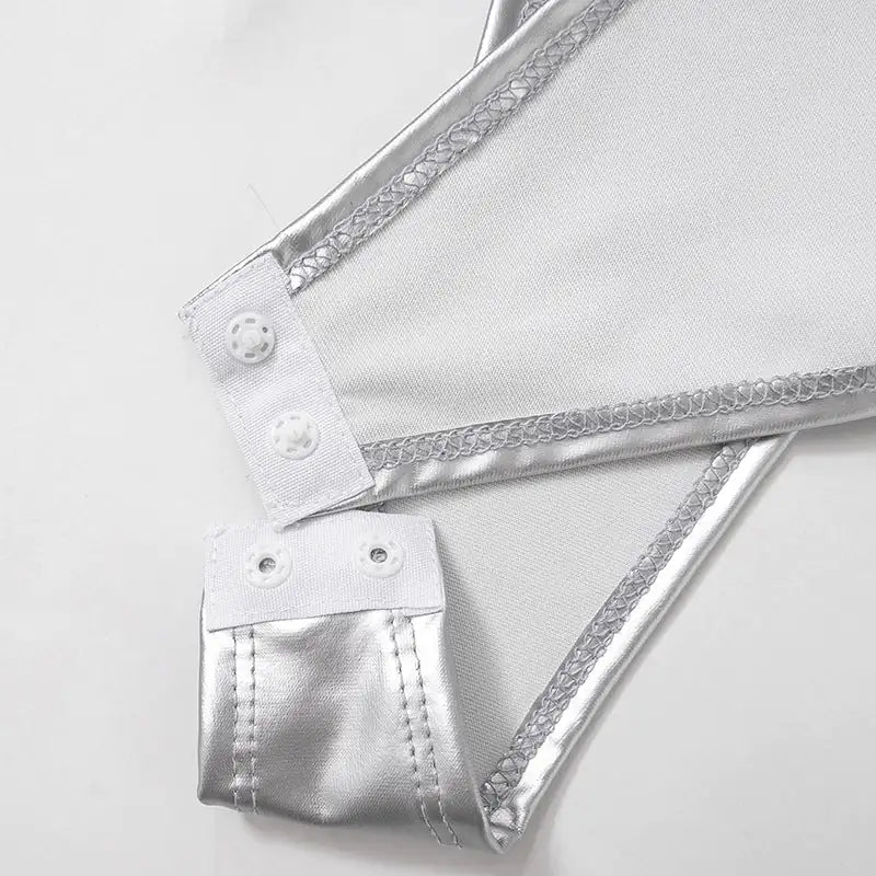 Shine On Sleeveless Faux Leather Metallic Bodysuit