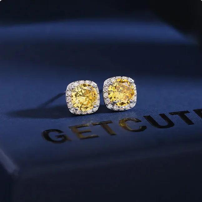 Zircon Crystal Earrings for Women – 925 Silver