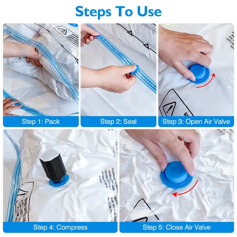 Vacuum Storage Bag For Travel With Electric Pump