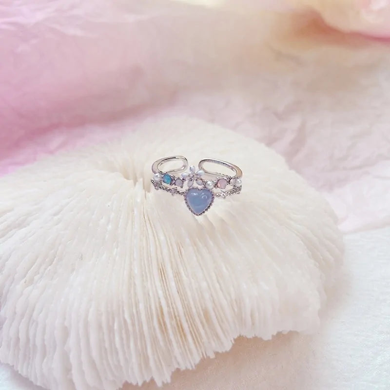 Crystal Flower Adjustable Rings