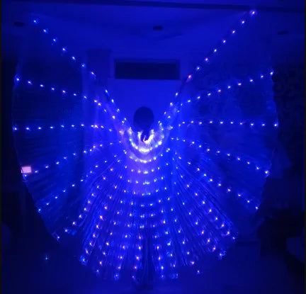 أجنحة الفراشات الملونة LED للأطفال مع عصا تلسكوبية